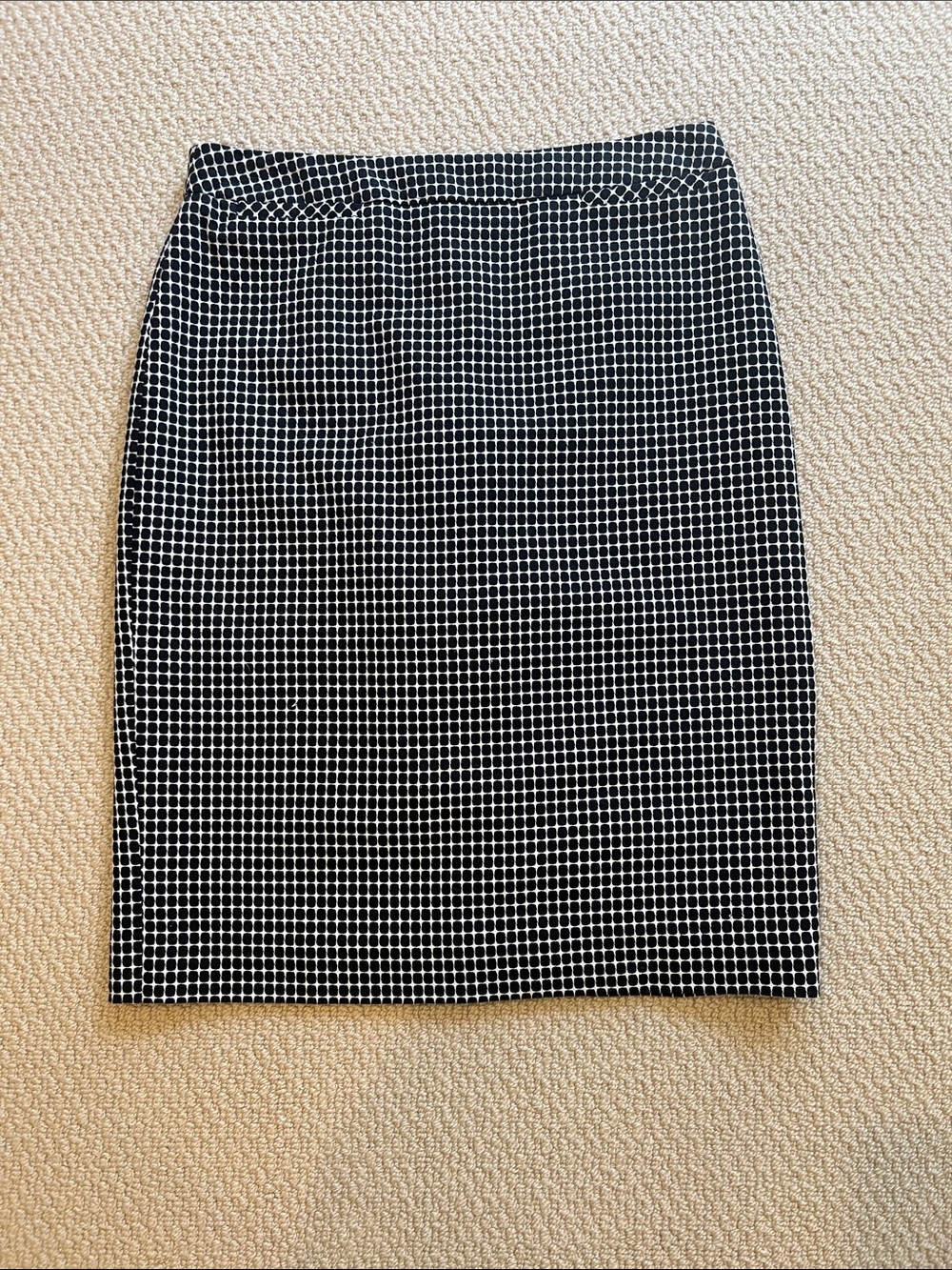 Halogen Pencil Skirt Size 0 Black White Geometric Print Career Work Office Lined